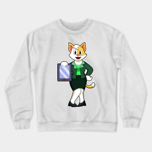 Cat as Secretary with Blouse & Skirt Crewneck Sweatshirt